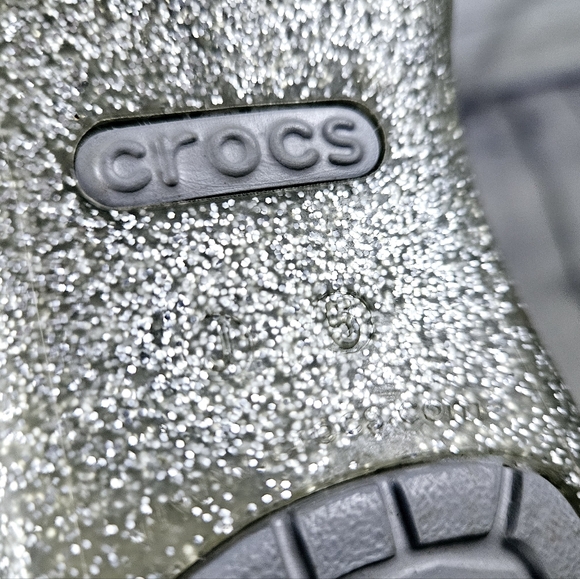 CROCS | Isabella silver glitter peep toe jelly ballet flats - Picture 8 of 9